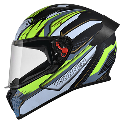 Studds Thunder D8 With Spoiler – Matt Black Neon - Arihant Helmets