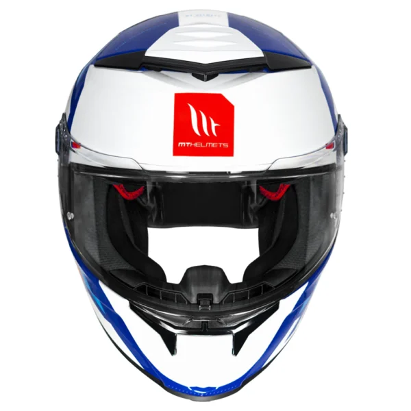 MT THUNDER3 PRO BLAZE HELMET-GLOSS WHITE BLUE - Arihant Helmets