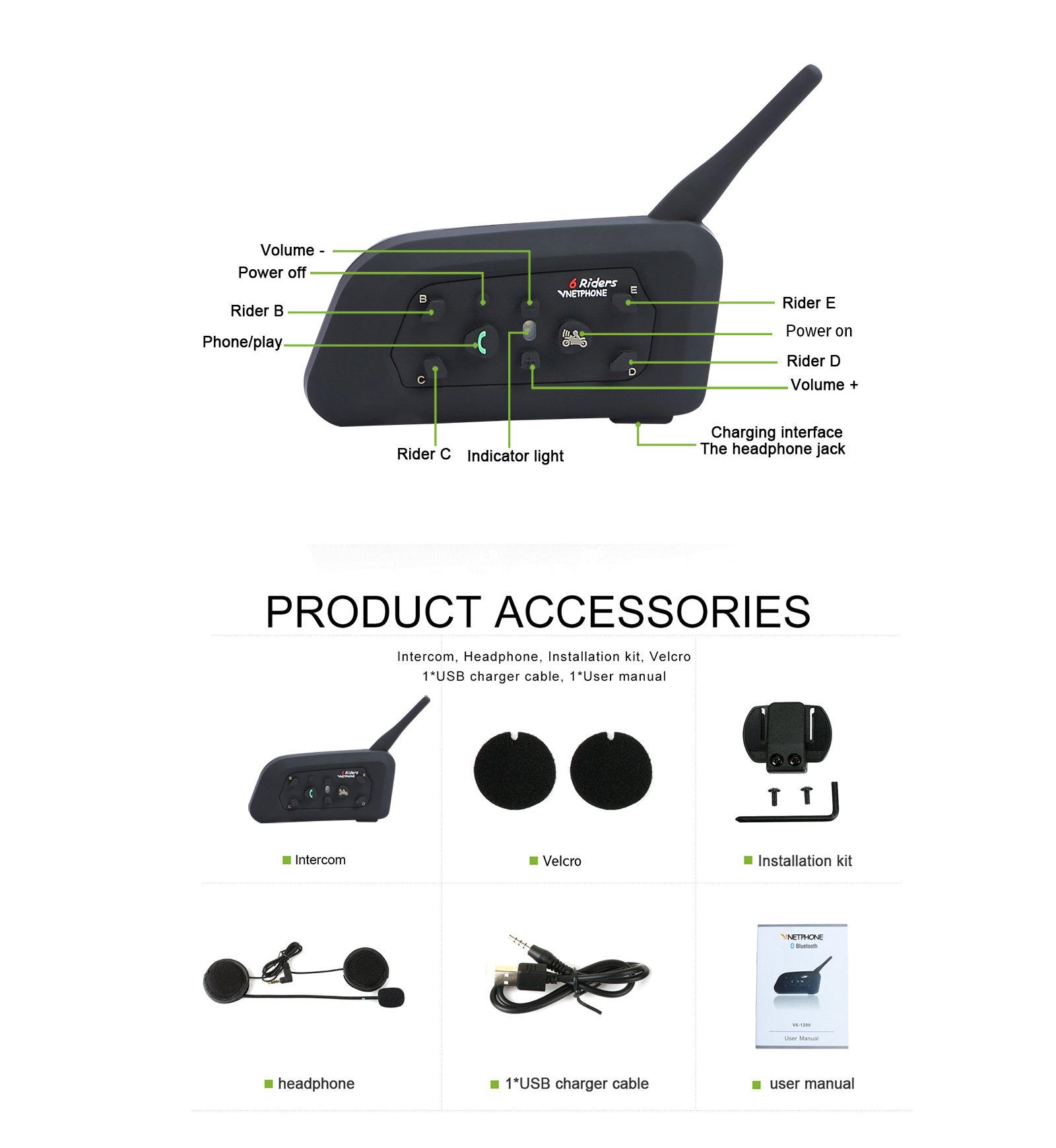 V6 2025 riders intercom