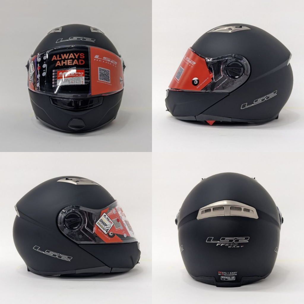 LS2 FF386 MODULAR SOLID MATT BLACK - Arihant Helmets