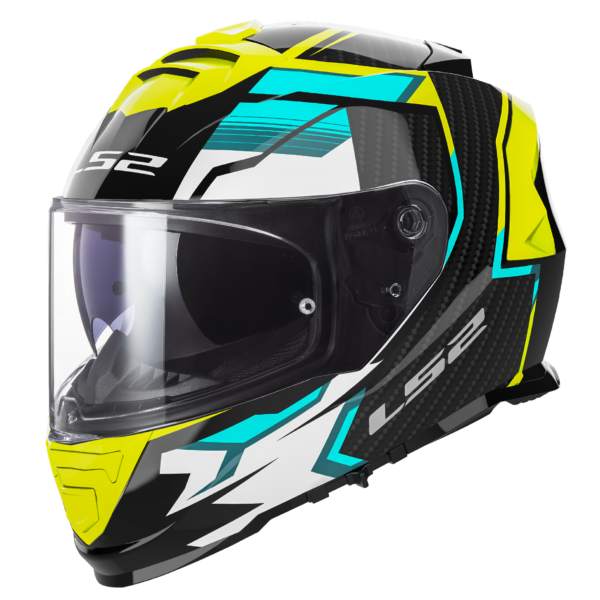 LS2 FF800 STORM II TRACKER- GLOSS BLACK NEON - Arihant Helmets