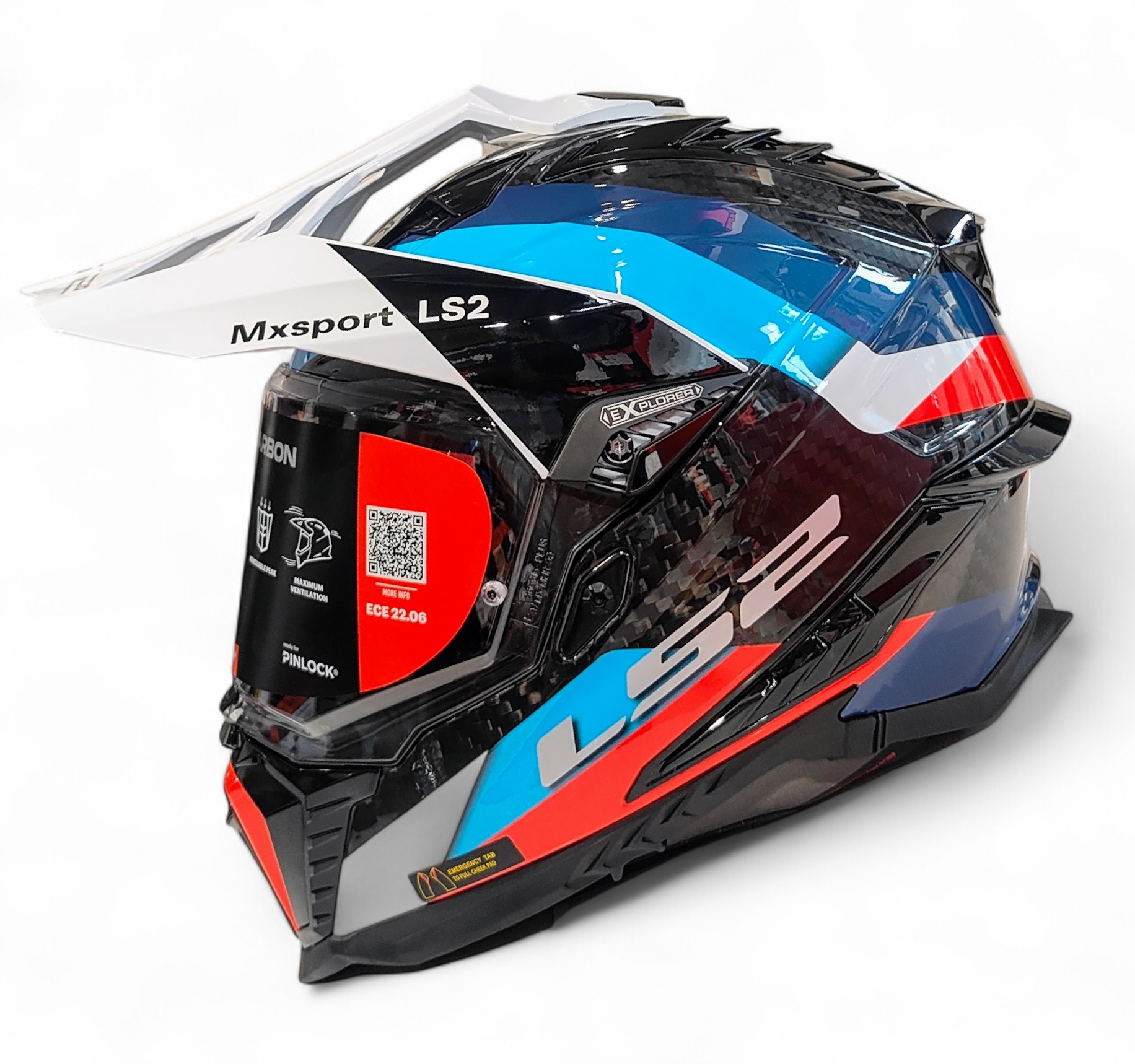 LS2 MX701 Explorer Carbon Frontier- Gloss Black Blue Arihant Helmets